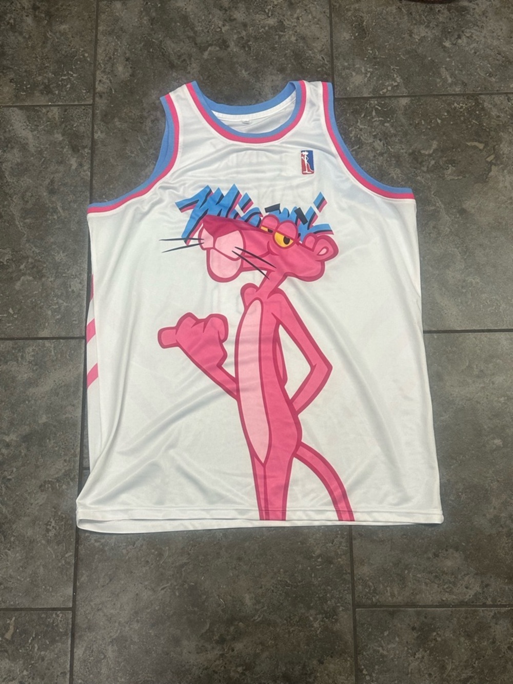 Pink Panther White & Pink Basketball Jersey - Official NBA Licensed